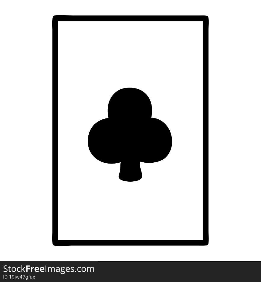 Black Line Tattoo Of The Ace Of Clubs