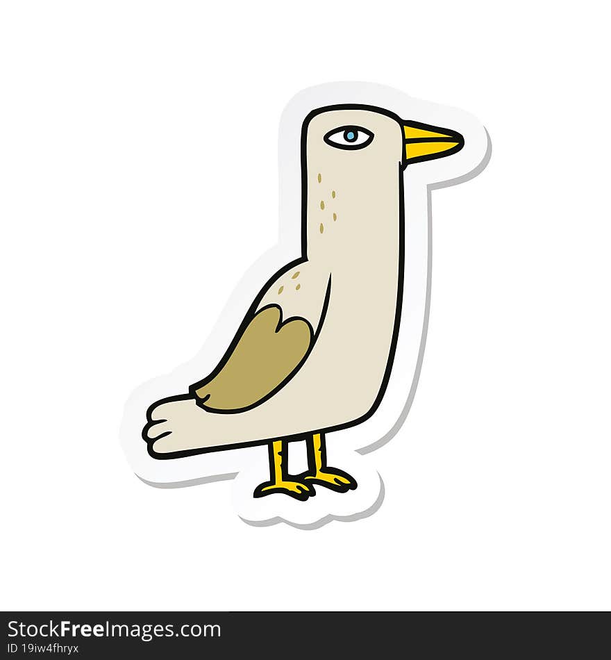 Sticker Of A Cartoon Bird