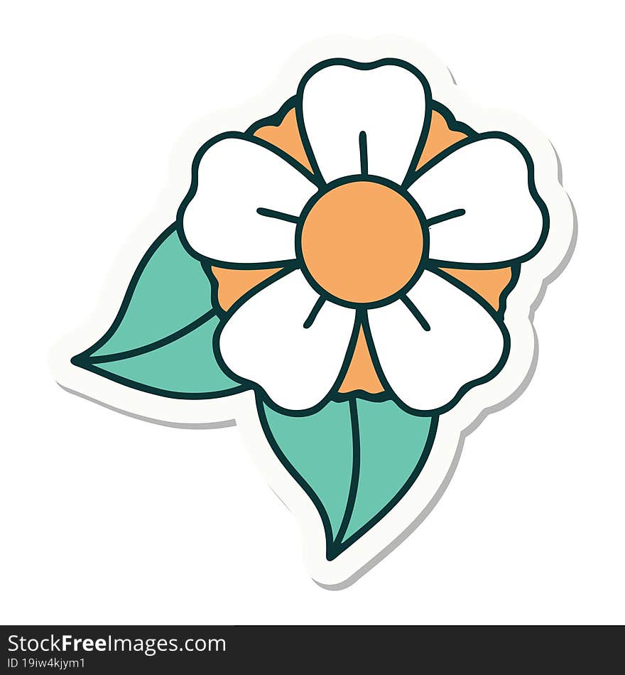 tattoo style sticker of a flower