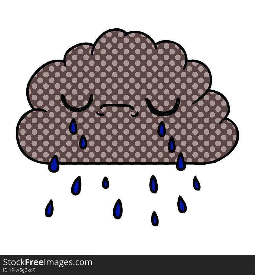 cartoon of cute crying cloud