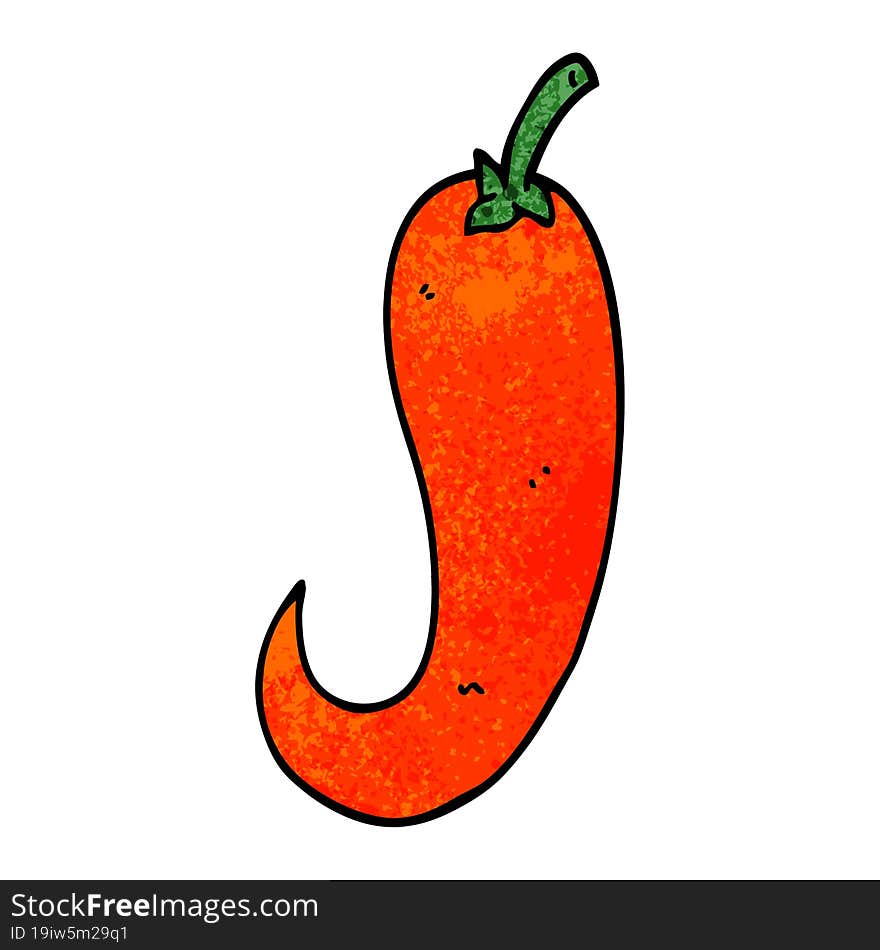 cartoon doodle red hot chilli pepper