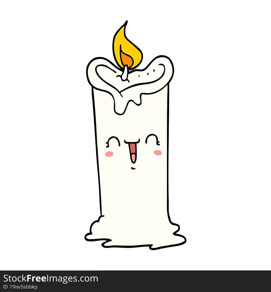 cartoon happy candle