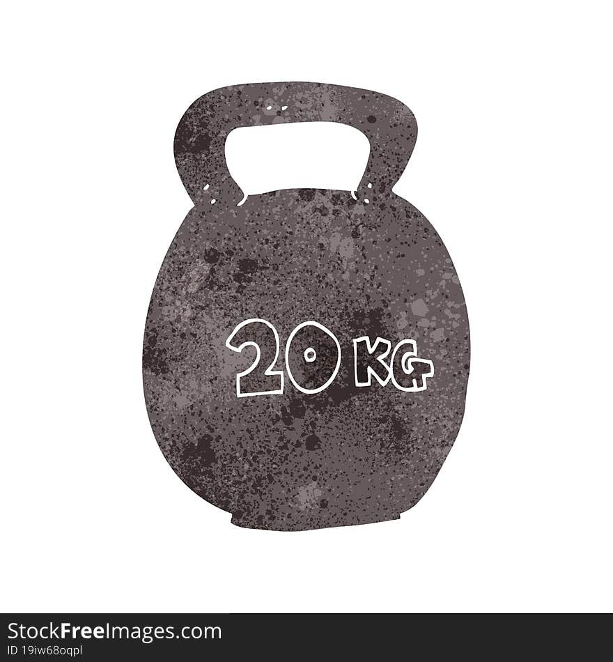 retro cartoon 20kg kettle bell