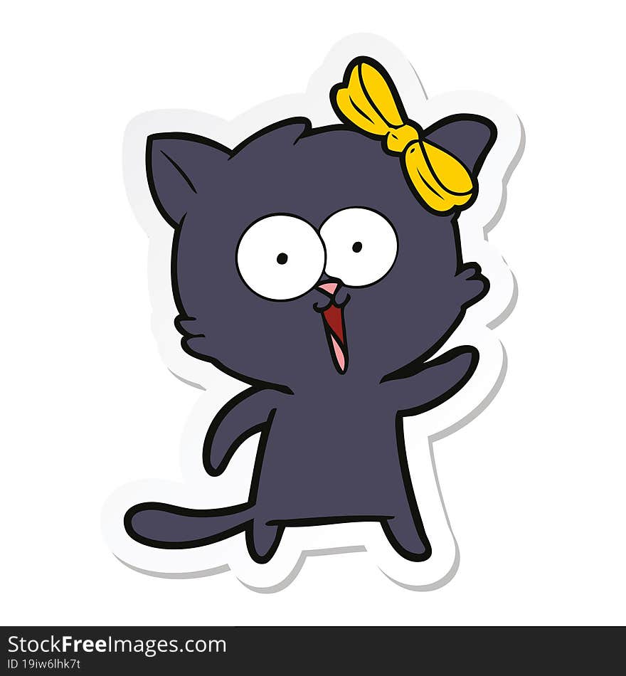 sticker of a cartoon cat