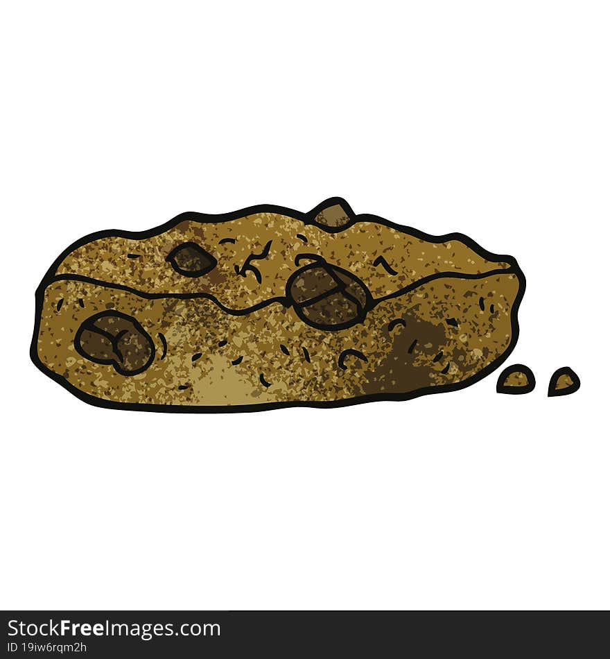 cartoon doodle chocolate chip cookie