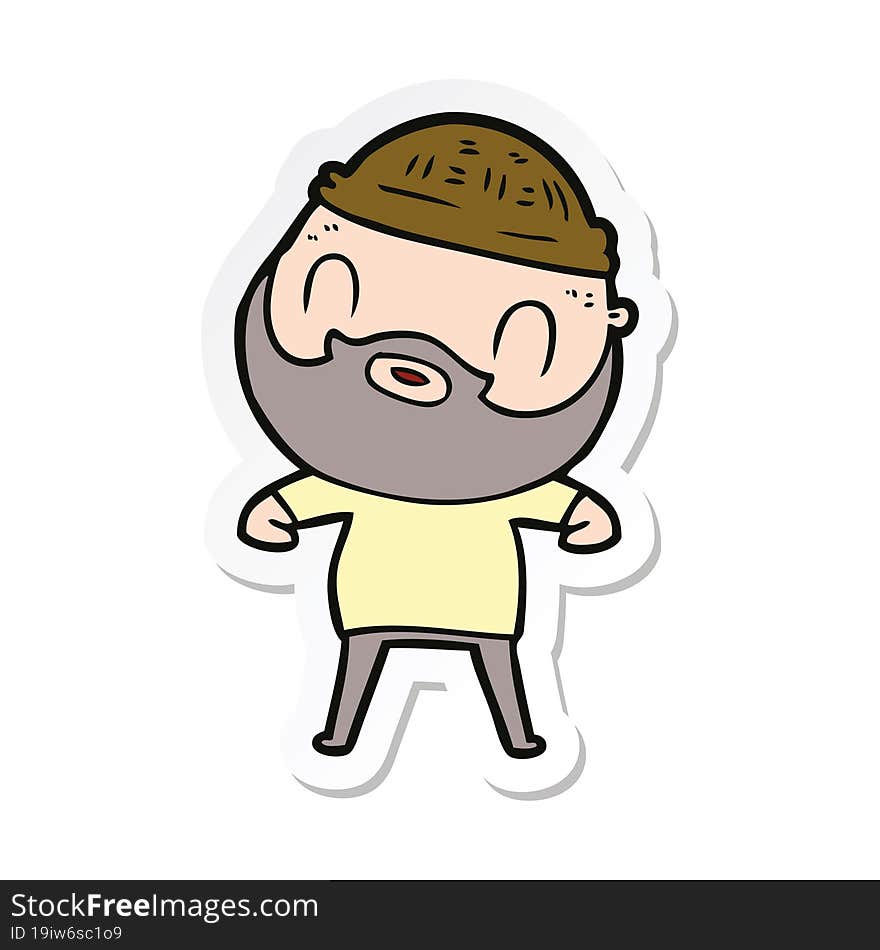 sticker of a cartoon bearded man