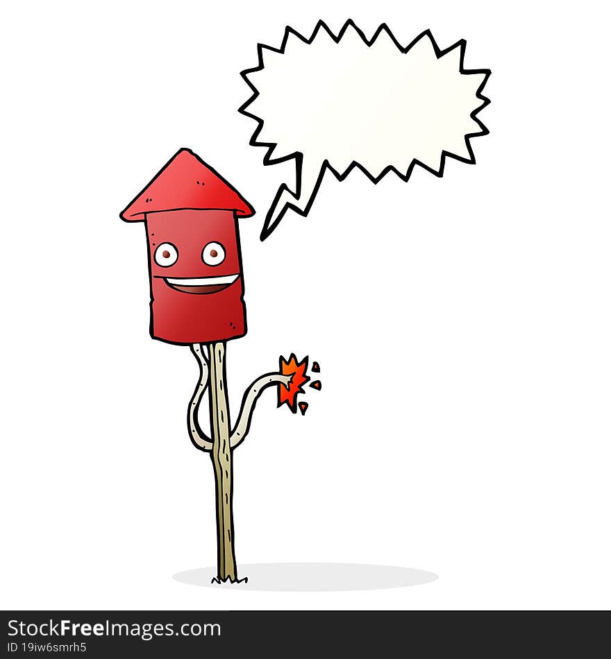 cartoon firework with speech bubble