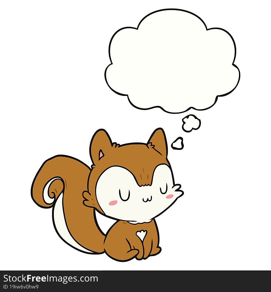 cartoon squirrel and thought bubble