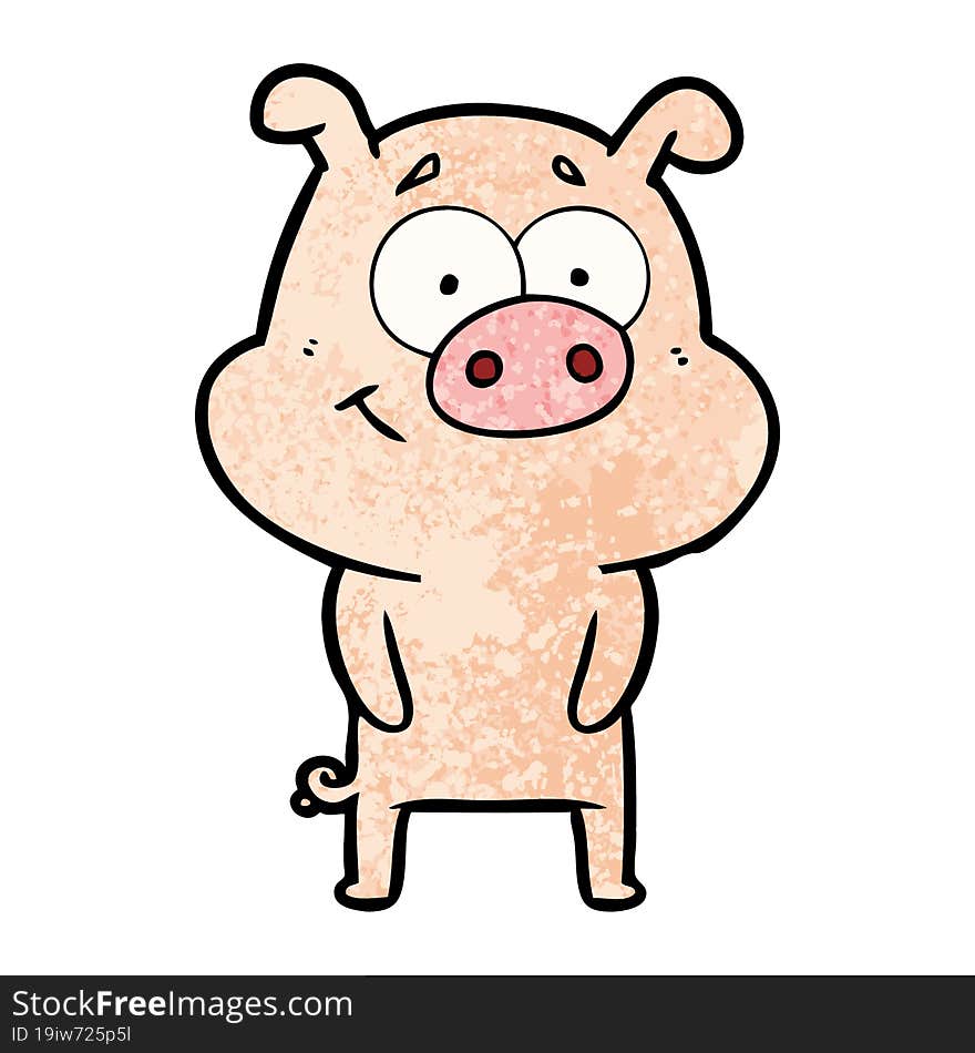 happy cartoon pig. happy cartoon pig