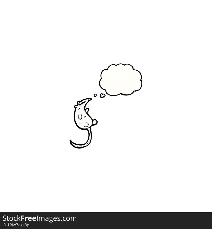 white mouse with thought bubble