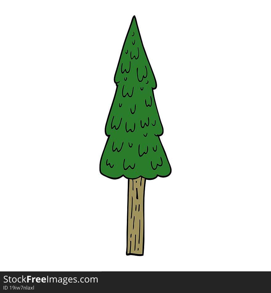 Cartoon Doodle Pine Trees