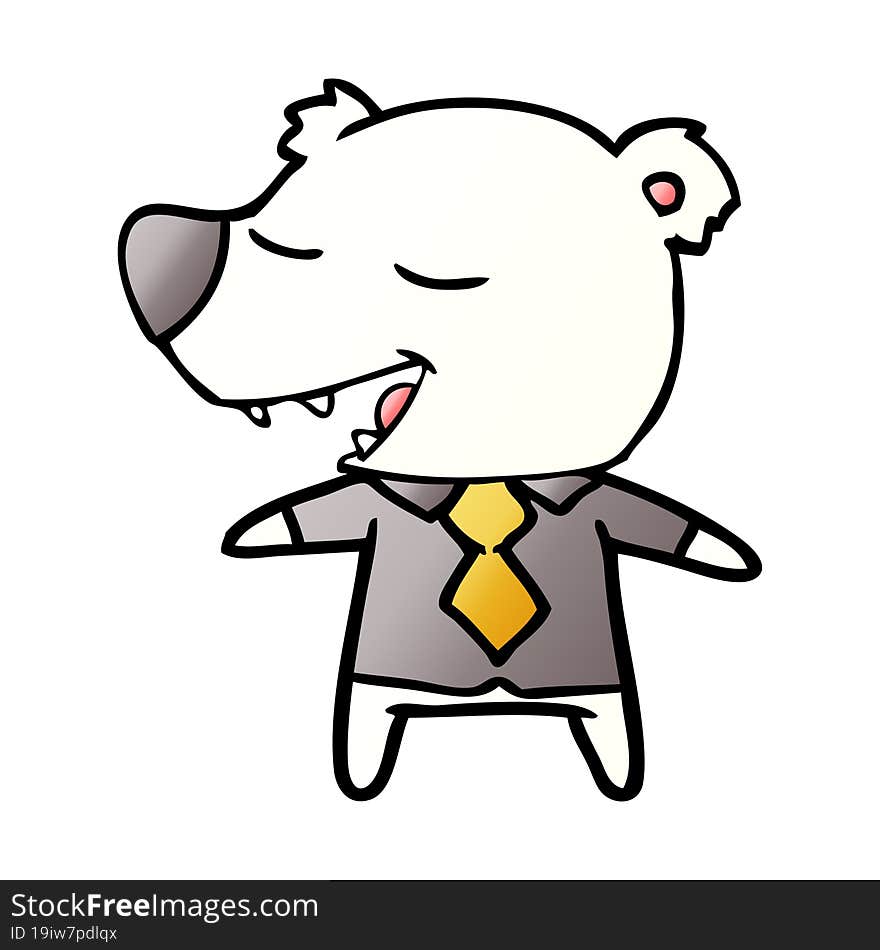 polar bear in shirt and tie cartoon. polar bear in shirt and tie cartoon