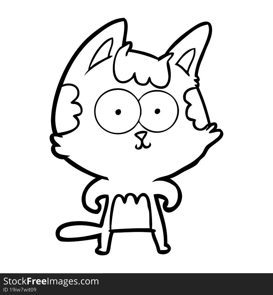 happy cartoon cat. happy cartoon cat