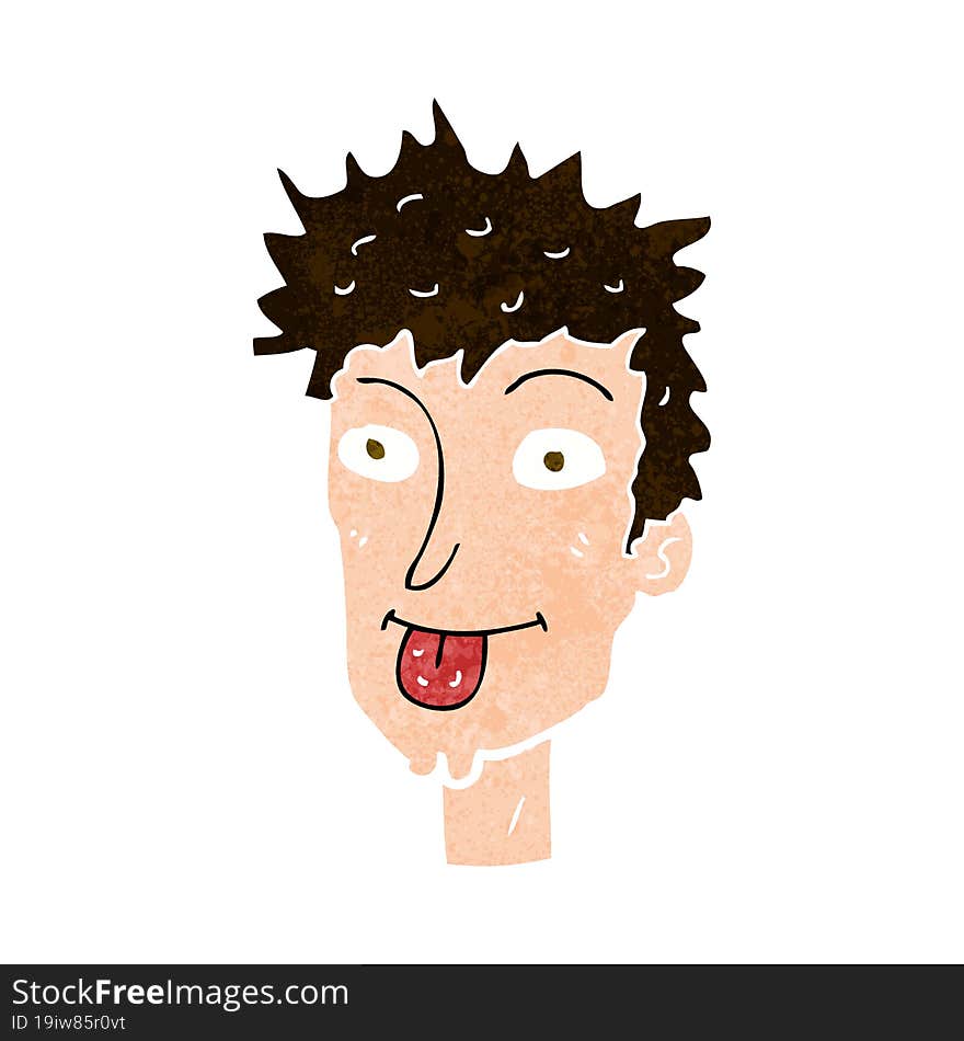 cartoon man sticking out tongue