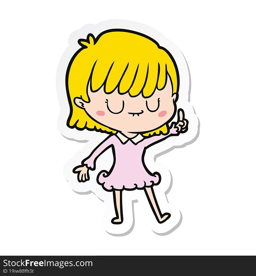 sticker of a cartoon woman