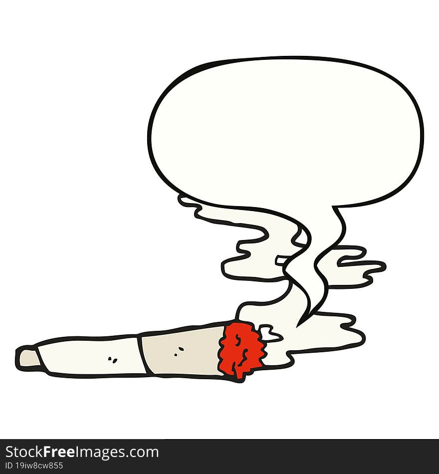 Cartoon Cigarette And Speech Bubble