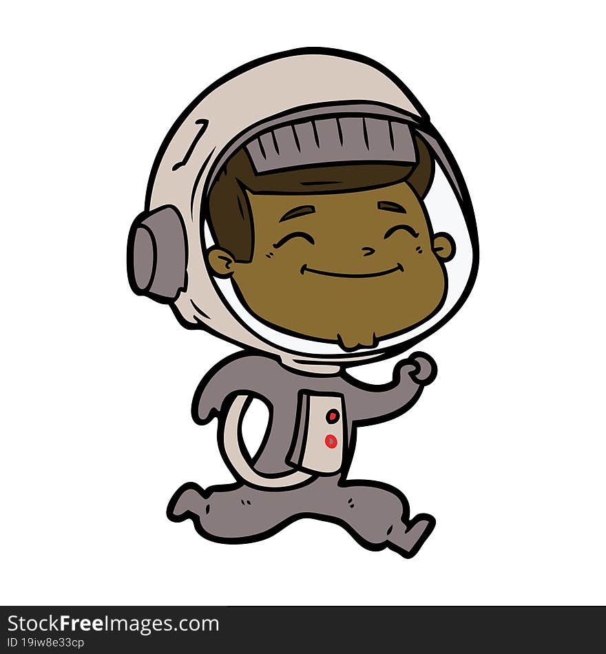 happy cartoon astronaut. happy cartoon astronaut