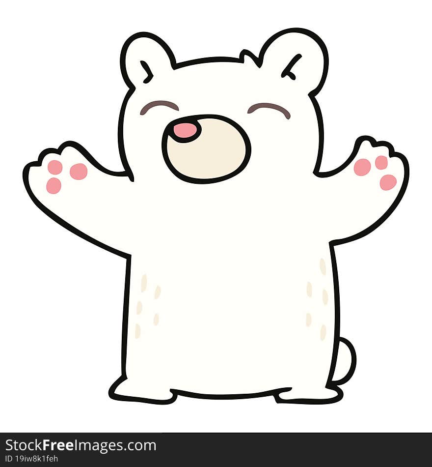 quirky hand drawn cartoon polar bear