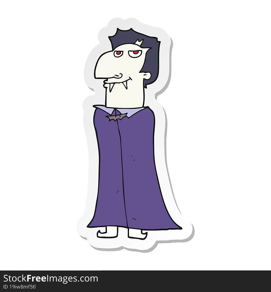 Sticker Of A Cartoon Vampire