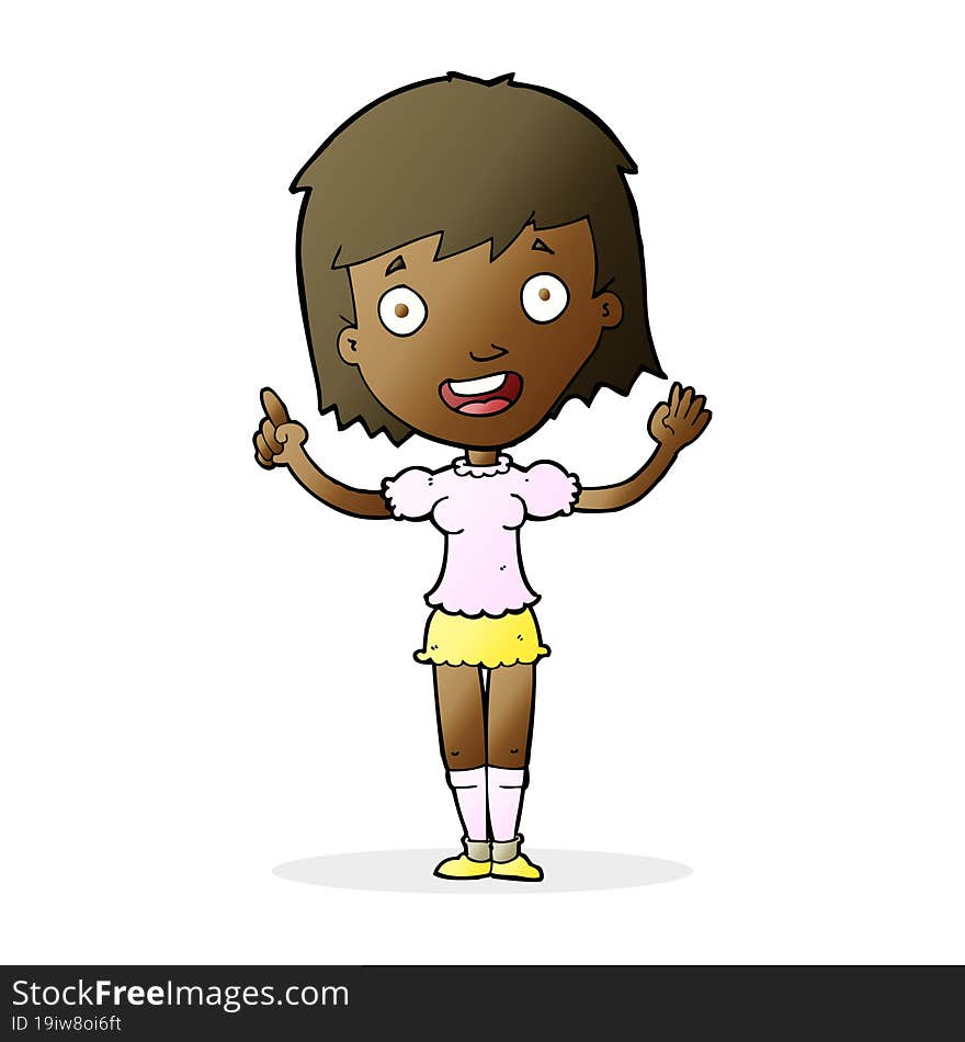 cartoon woman pointing