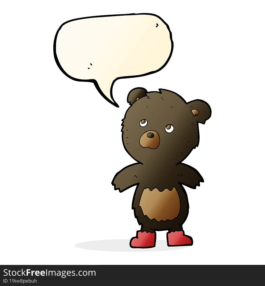 cartoon cute little bear with speech bubble