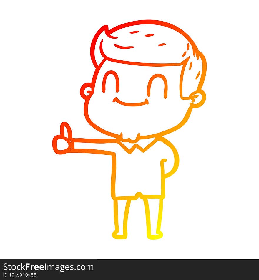 warm gradient line drawing cartoon friendly man