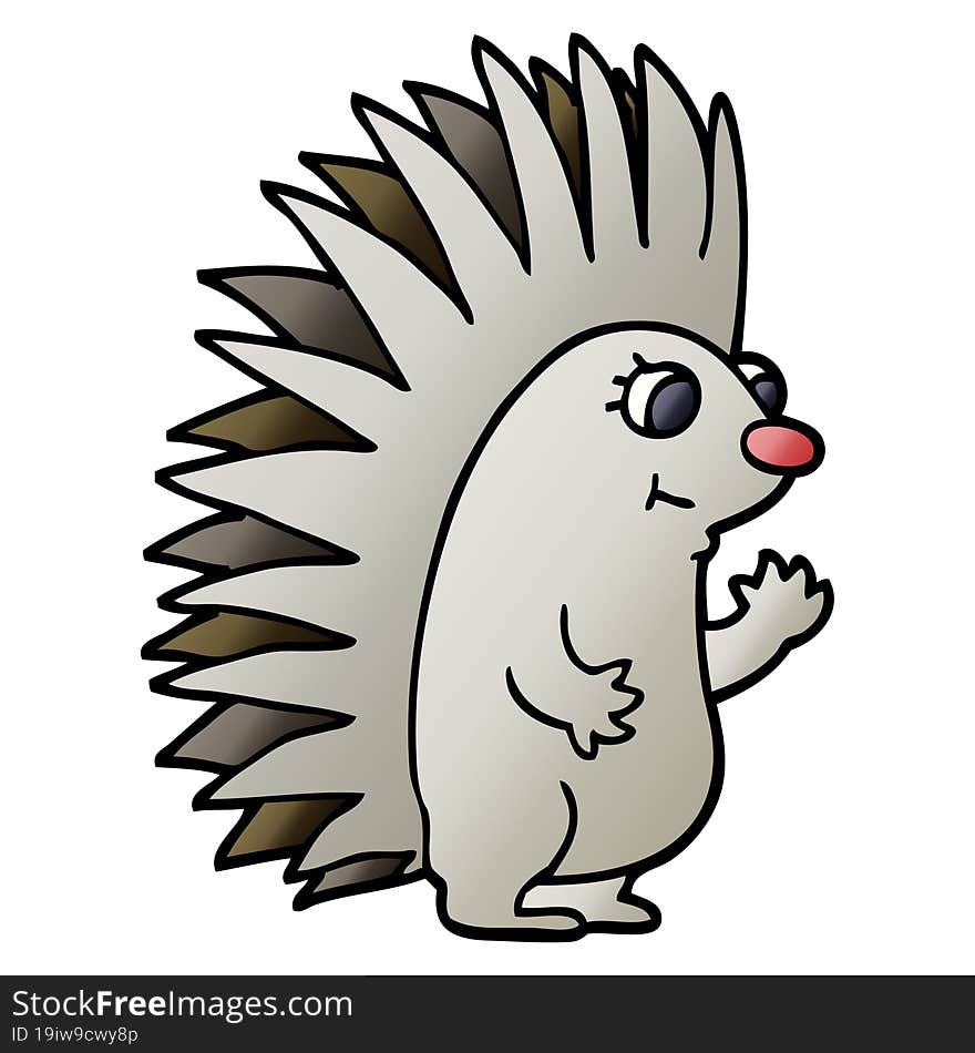 cartoon doodle spiky hedgehog