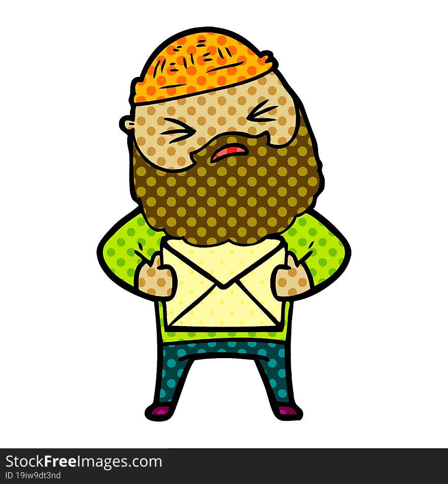 cartoon man with beard. cartoon man with beard