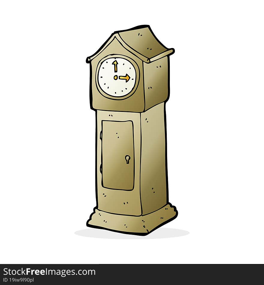 cartoon grandfather clock