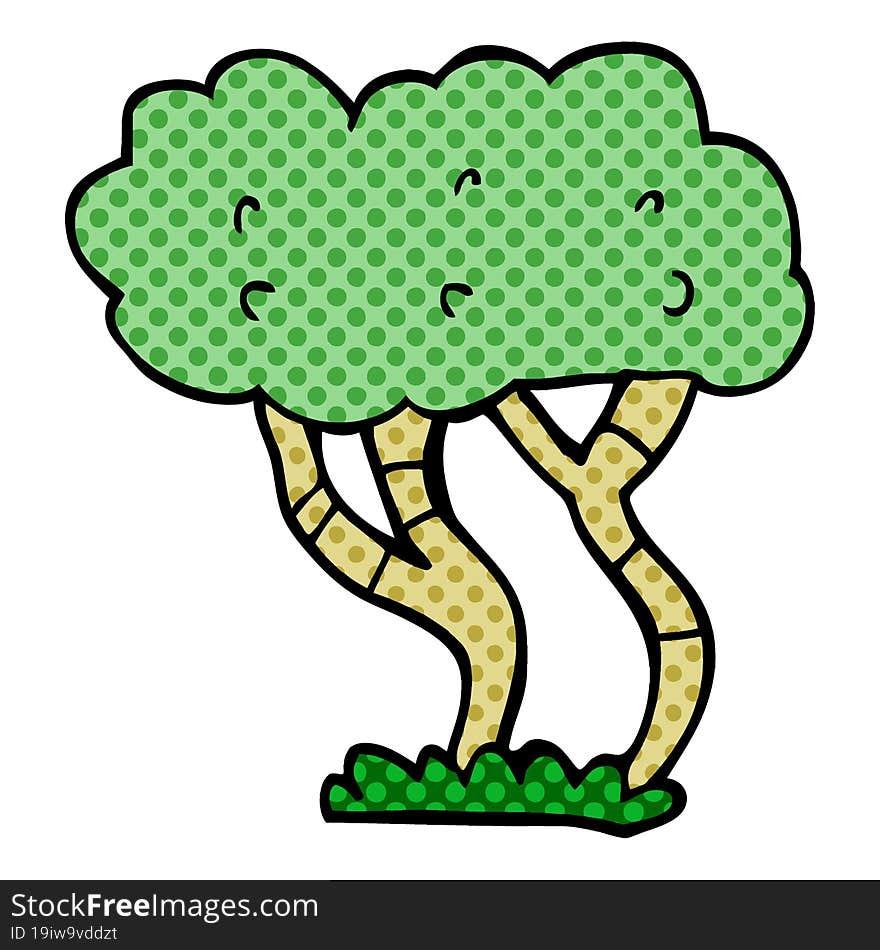 cartoon doodle tree