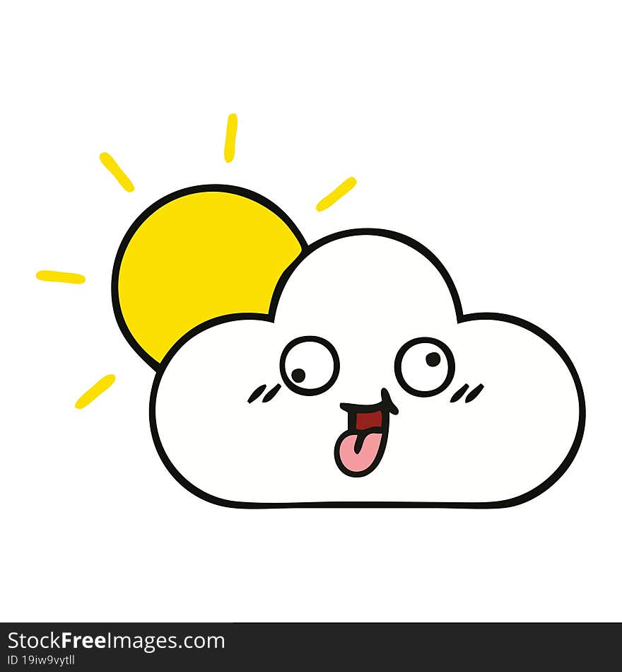 cute cartoon sun and cloud