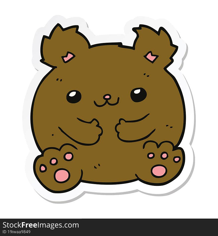 sticker of a cartoon bear