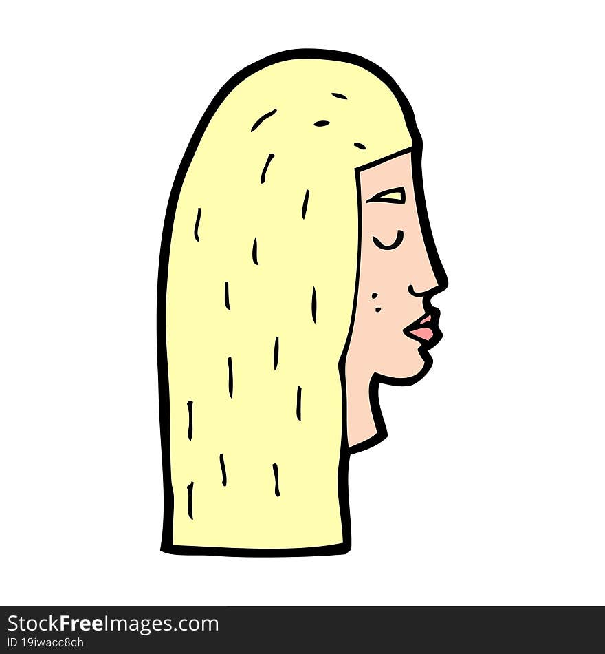 cartoon female face profile