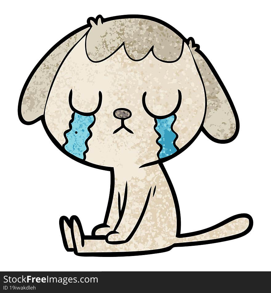 cute cartoon dog crying. cute cartoon dog crying