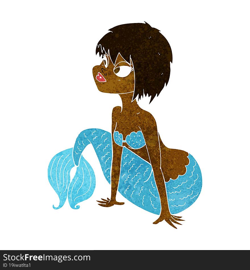 cartoon pretty mermaid