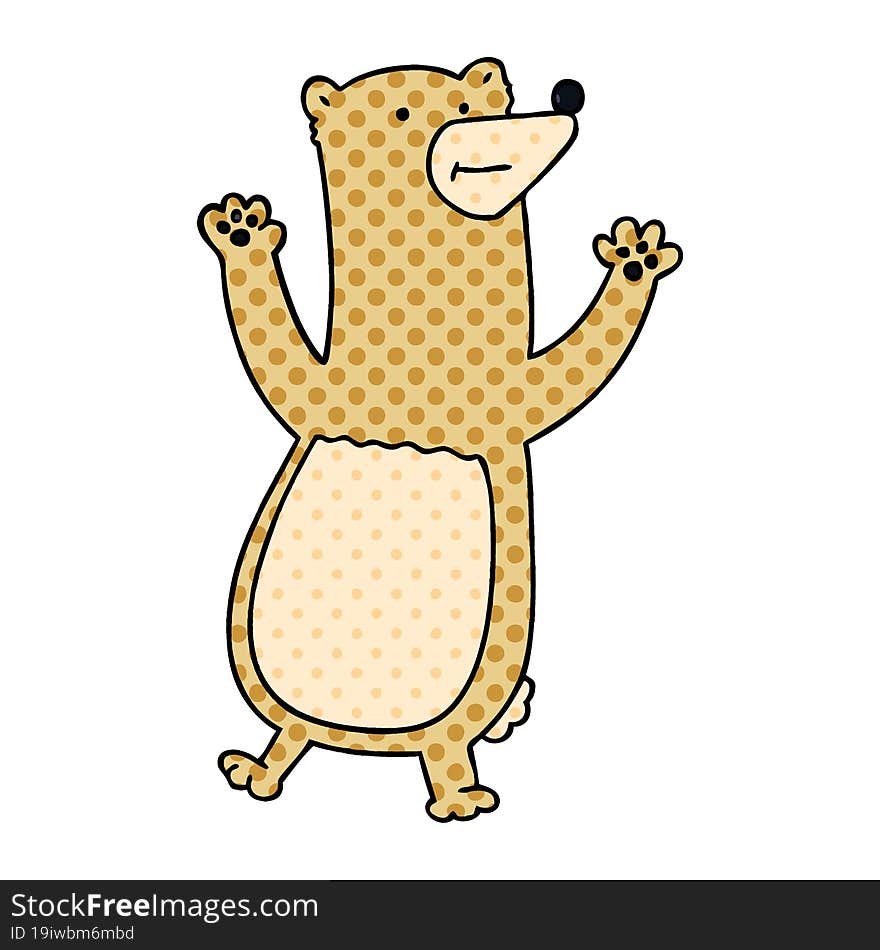 quirky comic book style cartoon bear