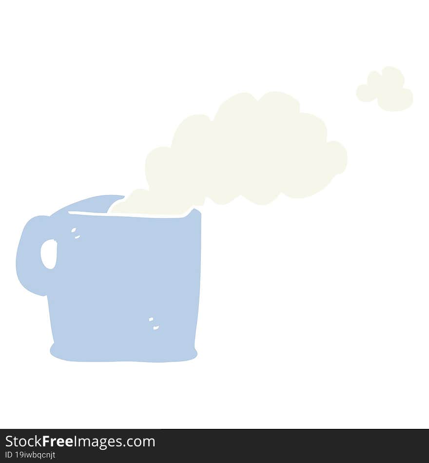 flat color style cartoon hot coffee