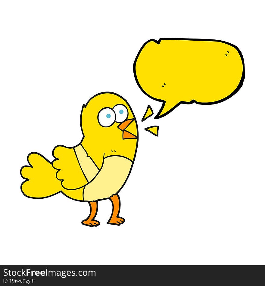 Speech Bubble Cartoon Bird