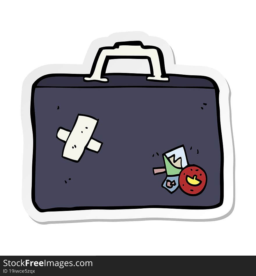 sticker of a cartoon luggage