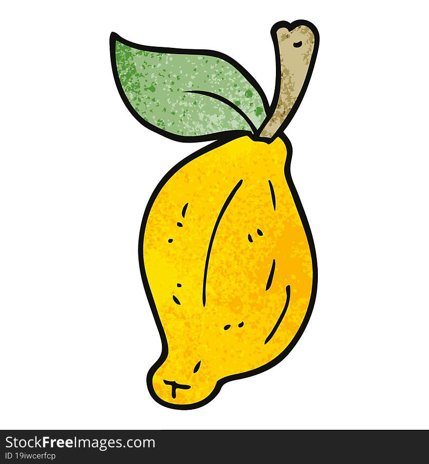 cartoon doodle organic lemon