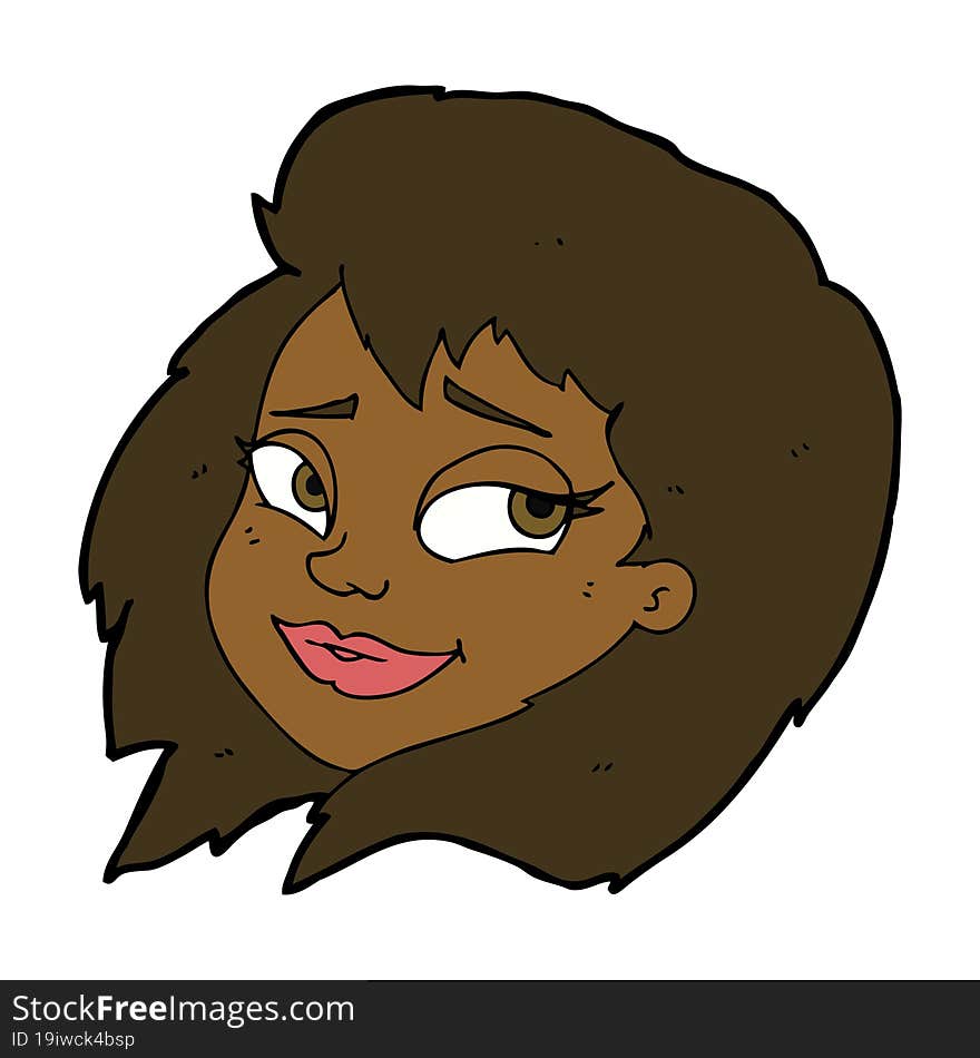 cartoon happy female face