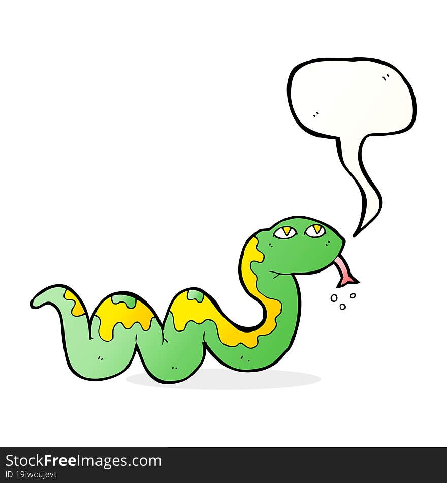 cartoon snake with speech bubble