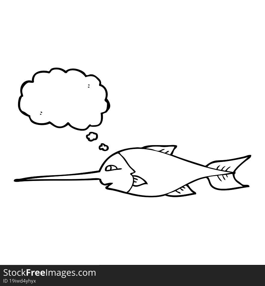 thought bubble cartoon swordfish