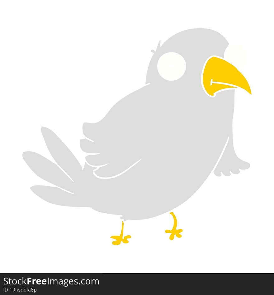 flat color style cartoon bird