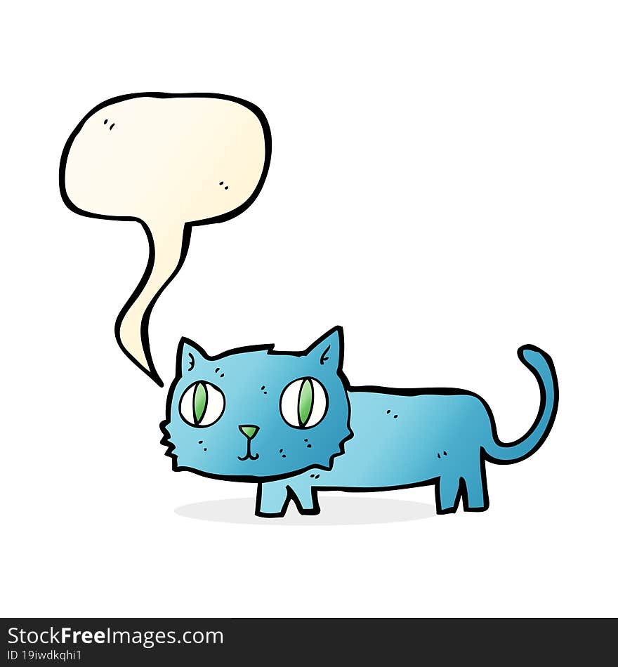 Cartoon Cat With Speech Bubble