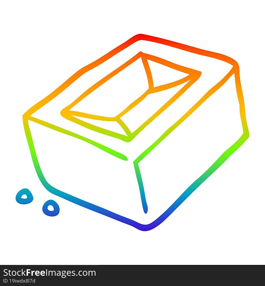 rainbow gradient line drawing cartoon brick