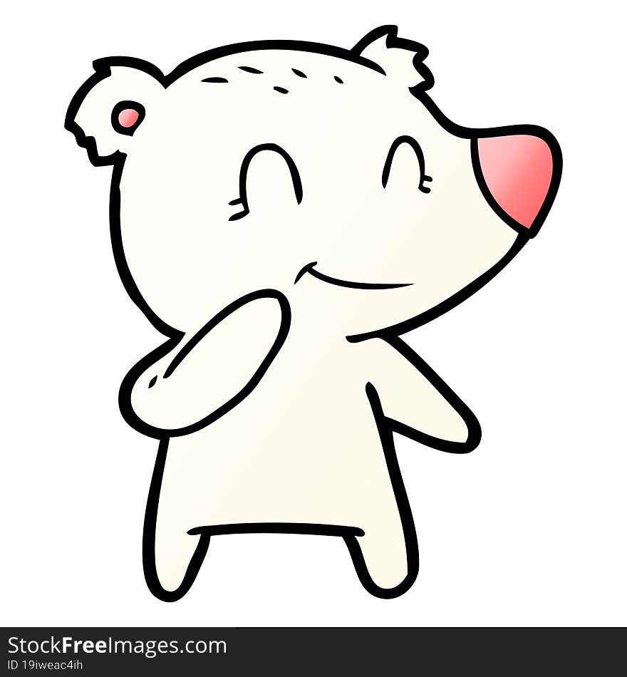 smiling polar bear cartoon. smiling polar bear cartoon