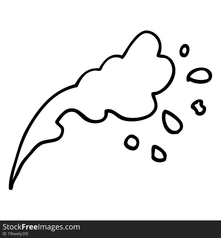 black and white cartoon water splash