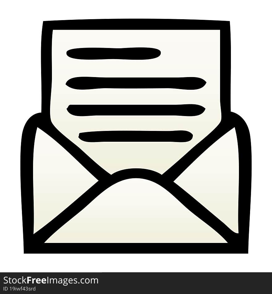 gradient shaded cartoon of a letter and envelope