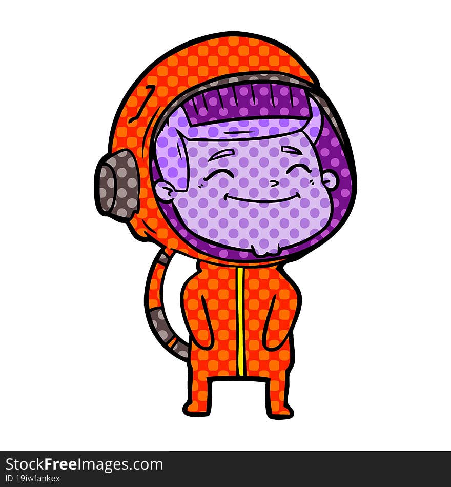 happy cartoon astronaut. happy cartoon astronaut